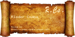 Rieder Csaba névjegykártya