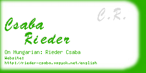 csaba rieder business card